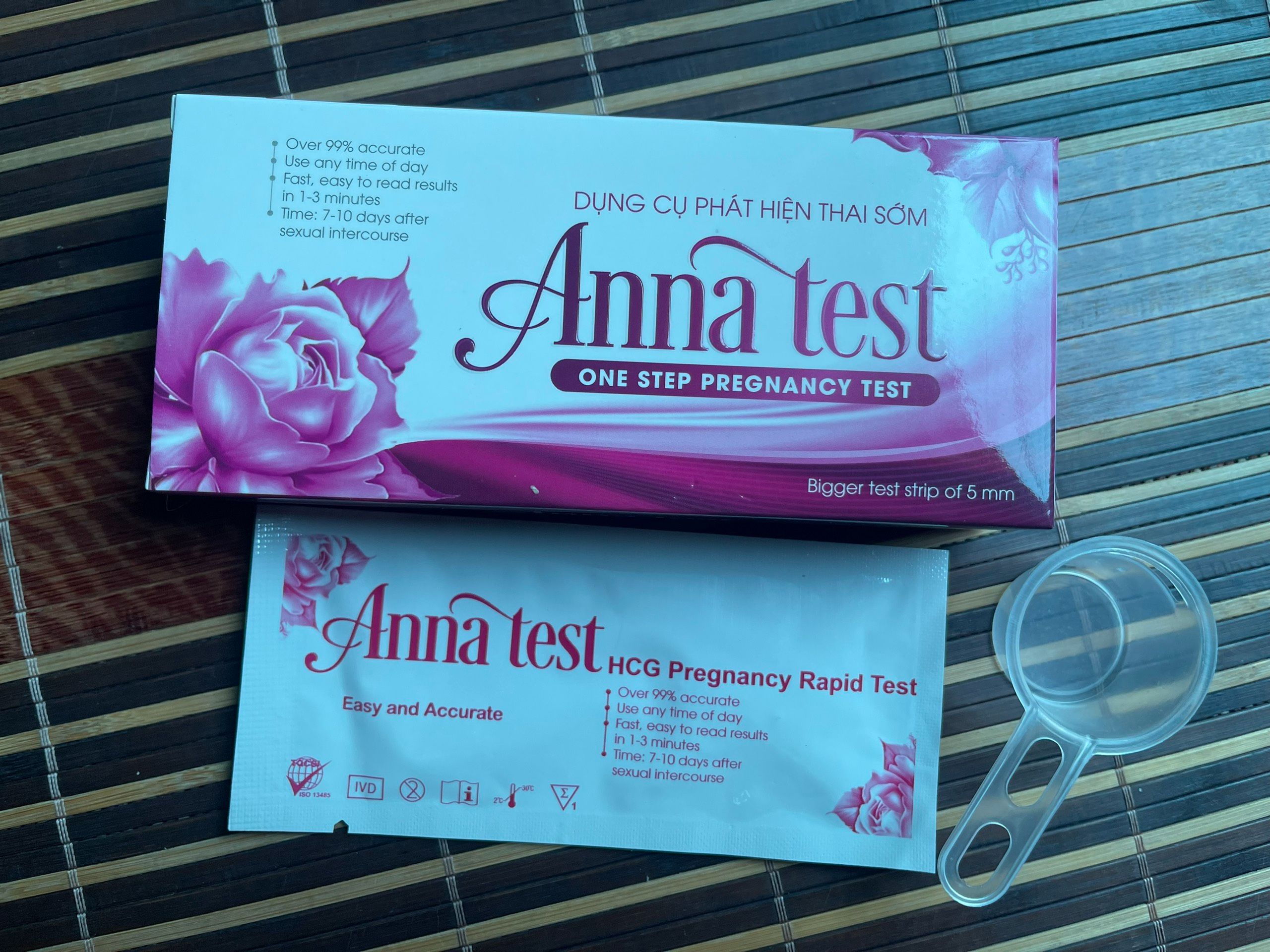 Que thử thai Anna Test - giao hàng che tên, bản to 5mm, test thử thai nhanh