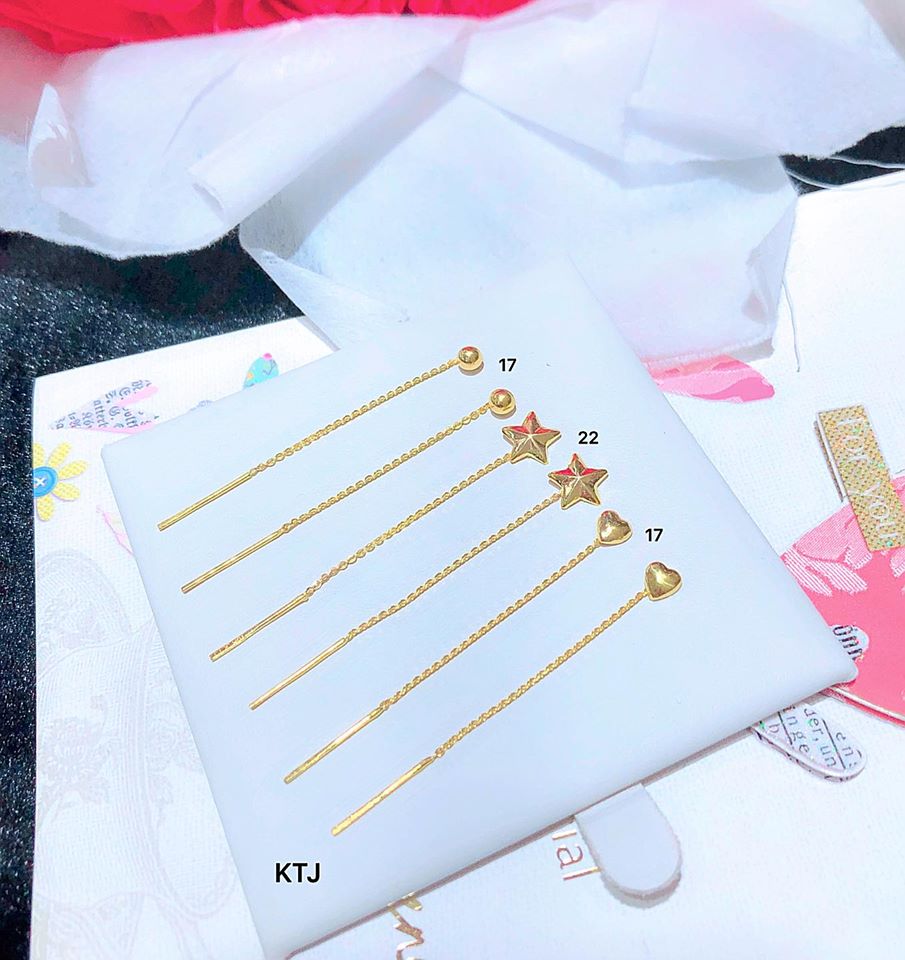 Bông tai vàng tây tua dài MS22