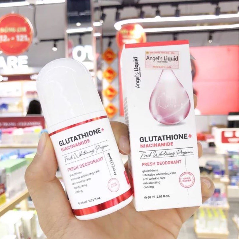 Lăn khử mùi mờ thâm, dưỡng trắng da Angel's Liquid Glutathione plus Niacinamide 60ml - AXC Beauty