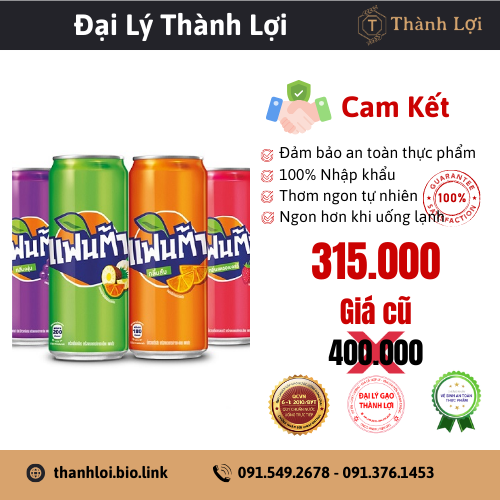 Nước ngọt Fanta mix đủ vị 330ml - Thái Lan - Thùng 24 lon