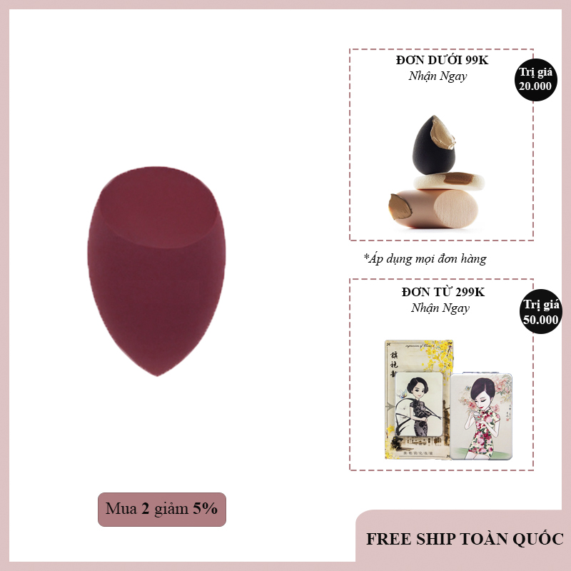 1 BÔNG MÚT TRANG ĐIỂM MÀU NGẪU NHIÊN ,CHẤT LIỆU CAO SU NON CAO CẤP