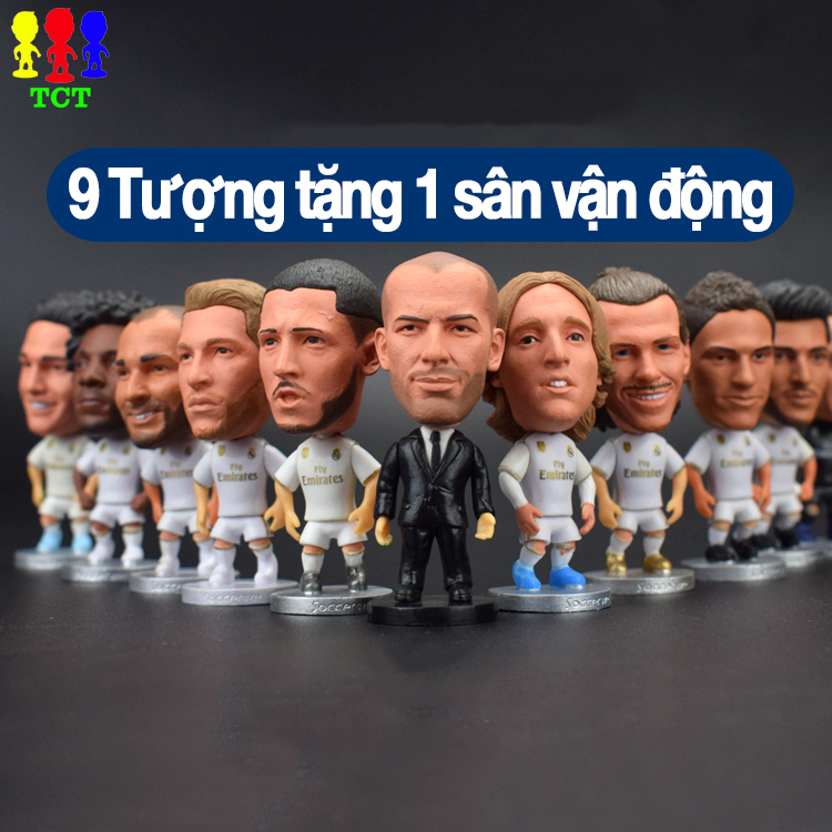 Mô hình tượng cầu thủ Real Madrid Ronaldo Benzema Modric Beckham Zidane Bale Casilas