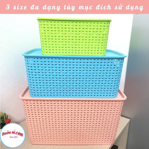 Giỏ đựng đồ có nắp Hàn Quốc 3 size Việt Nhật, giỏ đựng đồ đa năng tiết kiệm không gian ( đủ size )