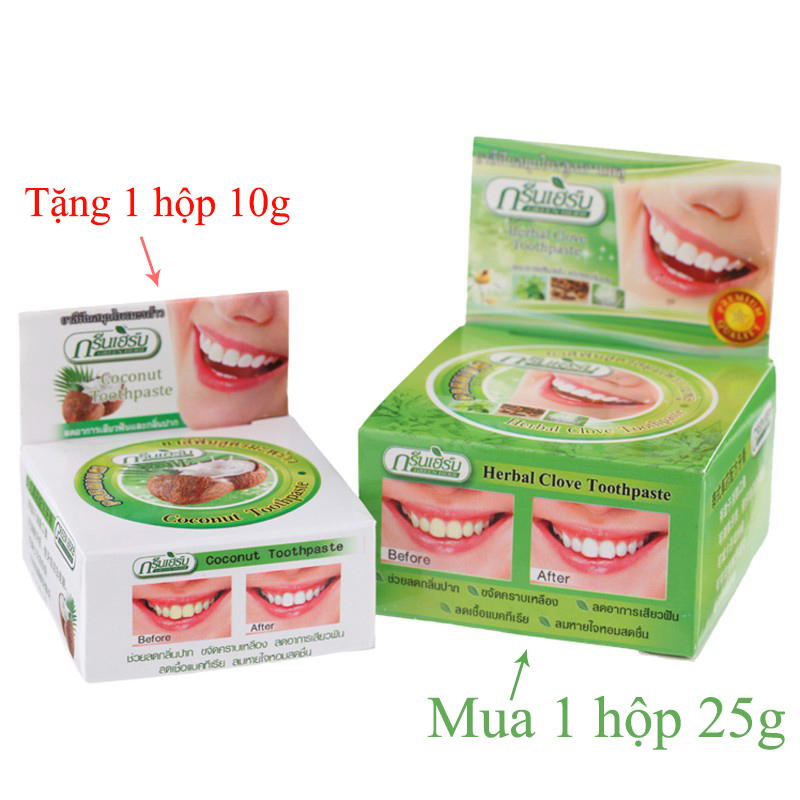 Kem Tẩy Trắng Răng Green Herb Herbal Clove Toothpaste Thái Lan