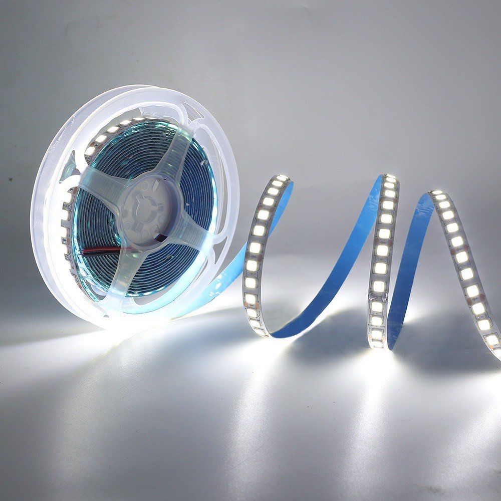 Cuộn đèn led 2835 12v 120 180 240 led/m 6500k - 3000k, led dán siêu sáng trang trí tủ bếp, kệ trưng bày, trần, cầu thang