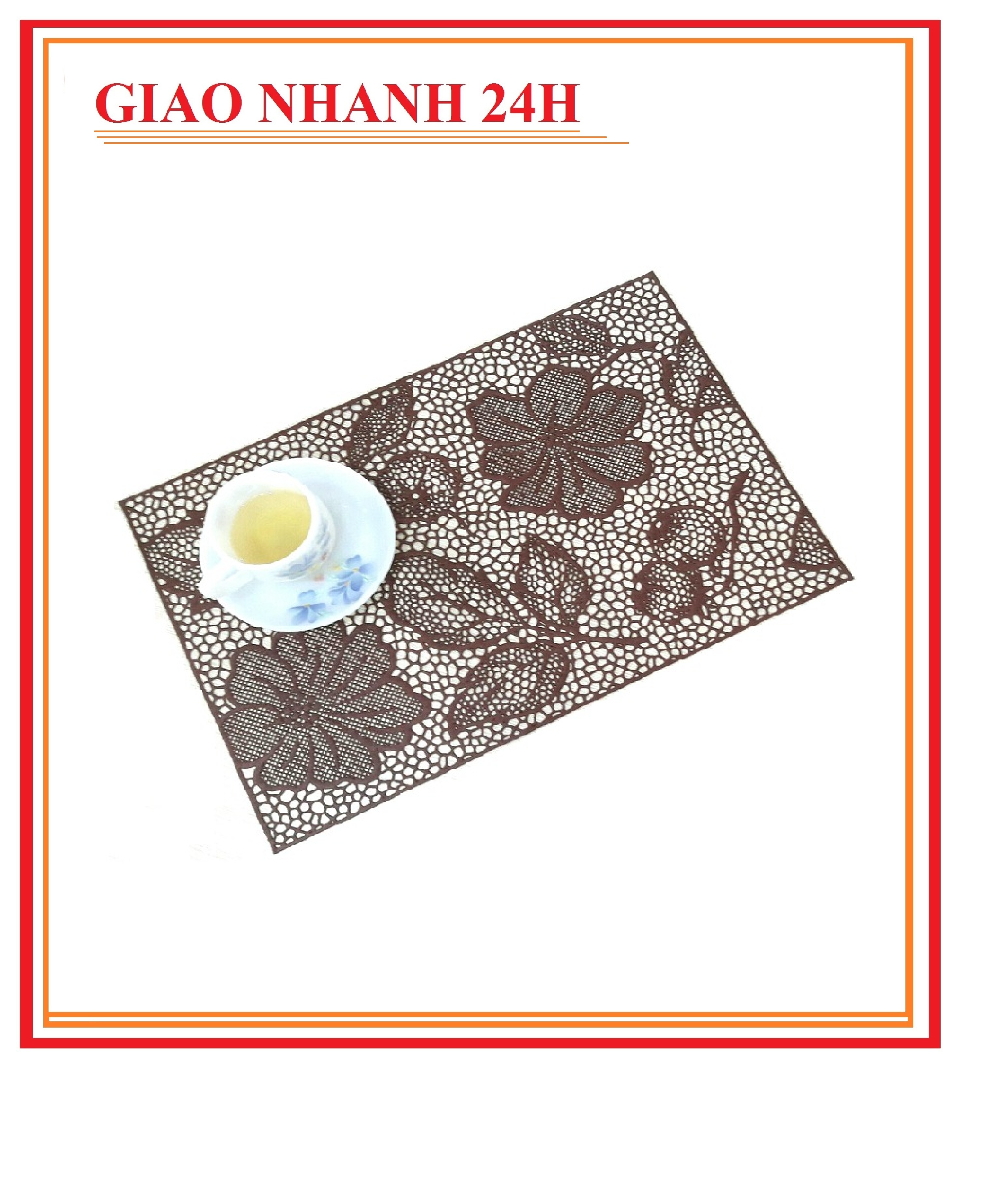 Khăn trải bàn fy 311 hoa văn nâu