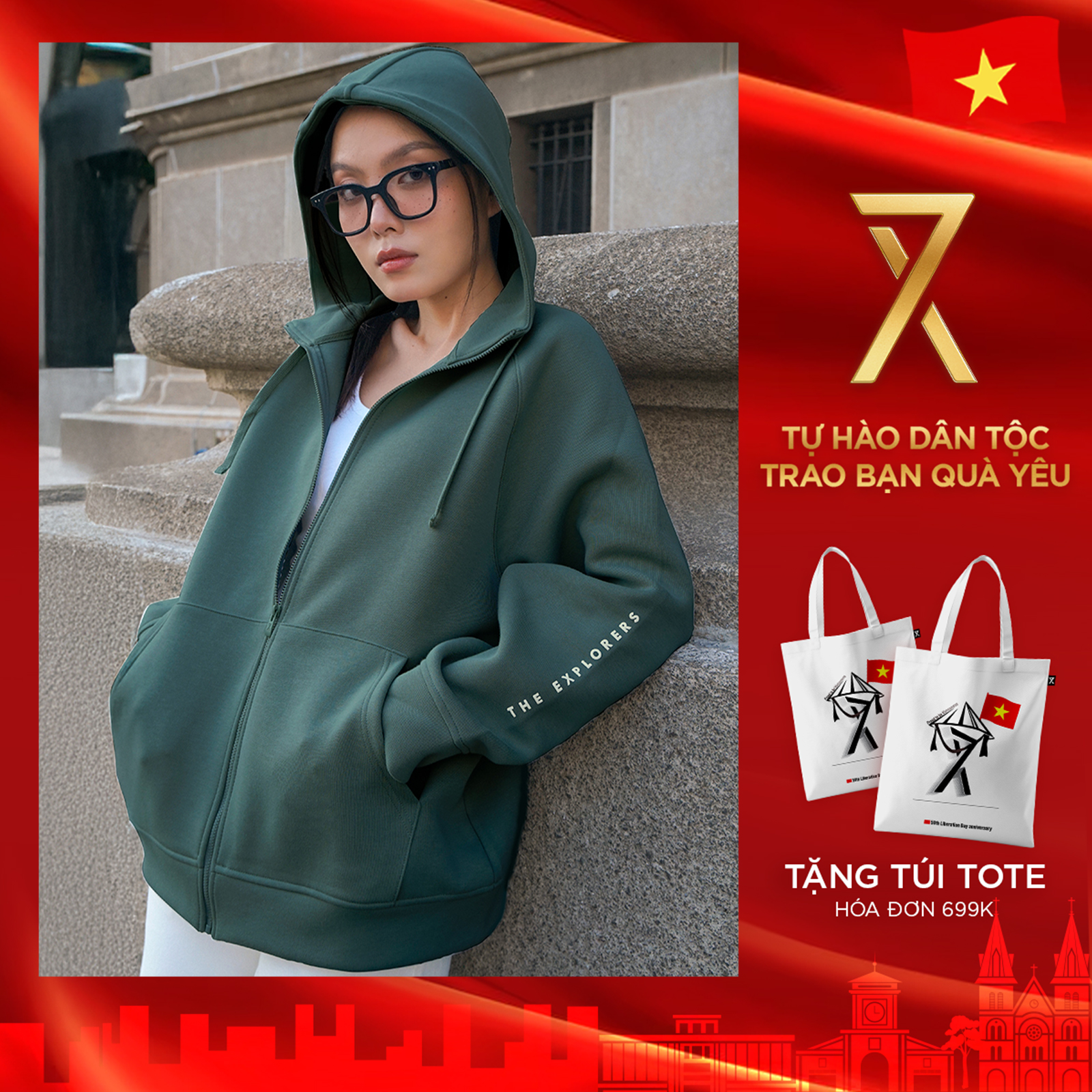 Áo Khoác Nữ COUPLE TX - Thun Double Face Tay Raglan Có Nón Chống Nắng, Chất Vải Thun 2 Mặt, Mềm Mịn, Có Túi Trong WOK 2063