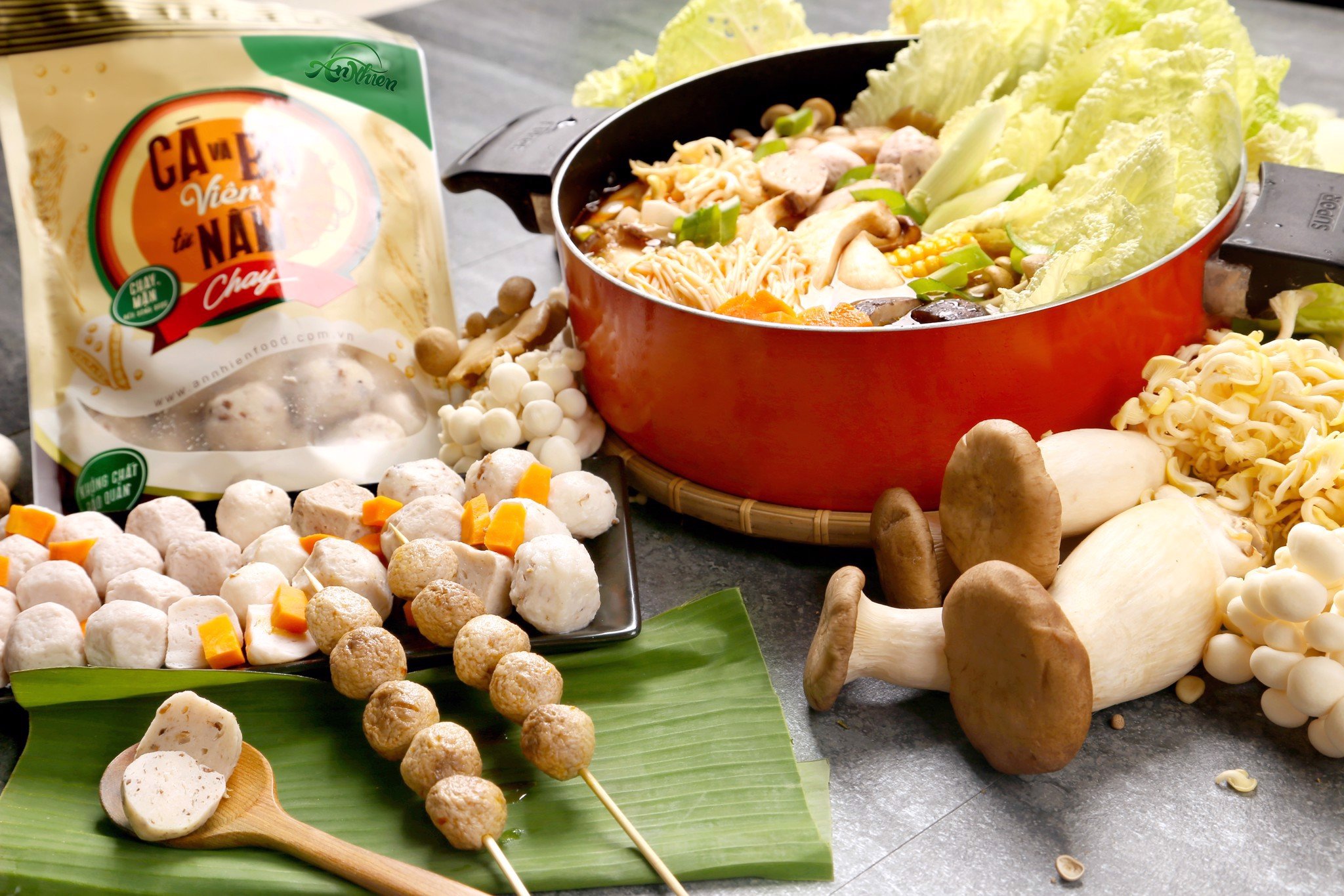 [CHỈ GIAO TPHCM] Cá & Bò Viên Từ Nấm Chay An Nhiên 500g, Thịt Chay, Thực Phẩm Chay Dinh Dưỡng, Thuần Chay Healthy, Đồ Ăn Chay