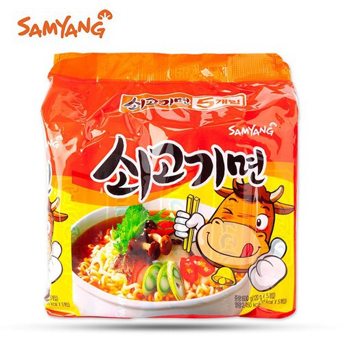 Lốc 5 Gói Mì Bò Samyang Hàn Quốc (120G / Gói)