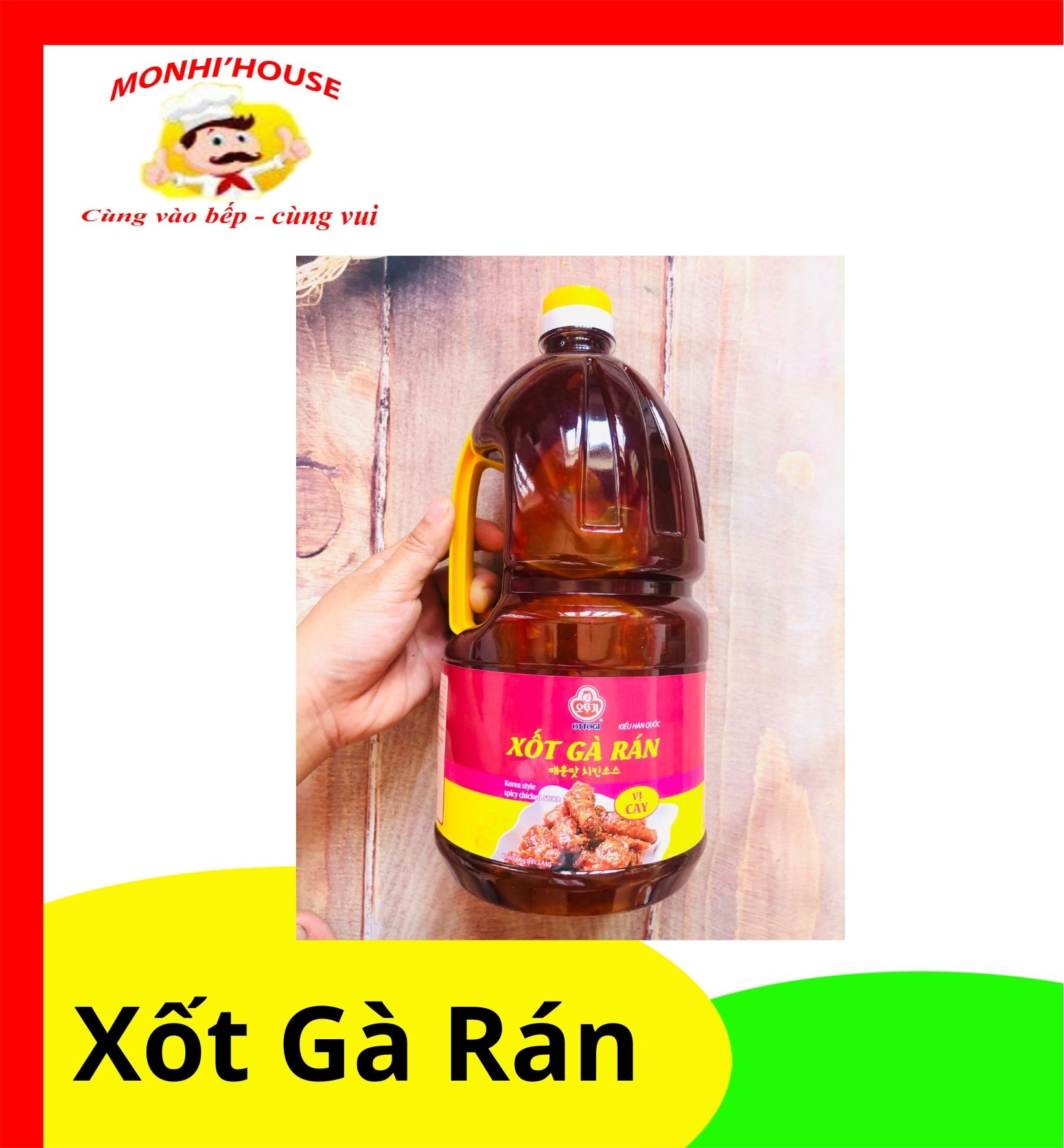 Sốt gà rán vị cay 2.4kg, sốt gà rán cay 1kg