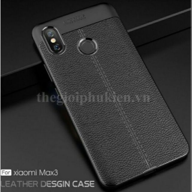 Ốp lưng silicon vân da, chống sốc Auto Focus Xiami Mi Max 3