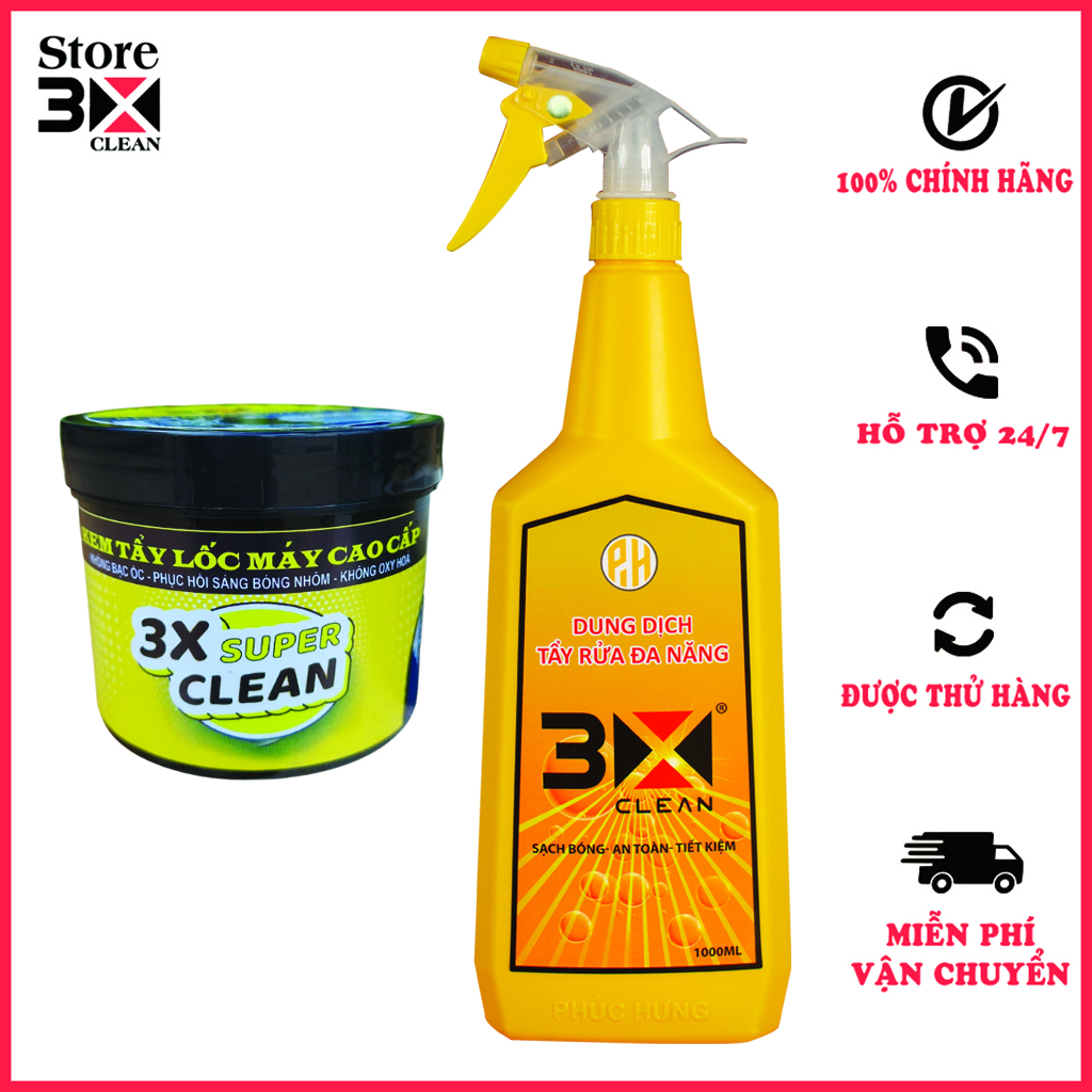 Dung dịch tẩy rửa xe máy đa năng tẩy rỉ sét vệ sinh lốc máy 3x clean