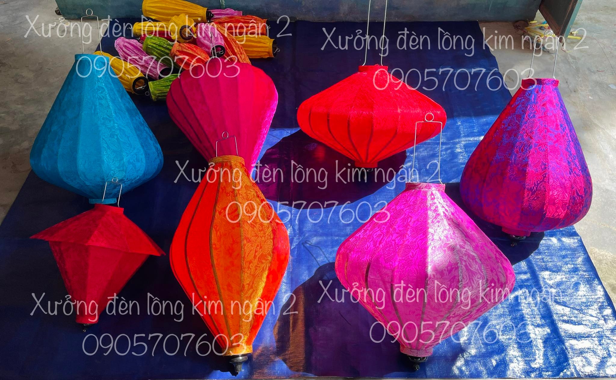 Đèn lồng củ tỏi Hội An lụa tơ tằm