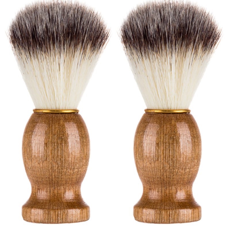 Chổi Đánh Bọt Quét Râu Shave Wood Handle Barber Brush, Cây Cọ Lông mềm Bôi Kem Cạo Râu MPKVCQ02