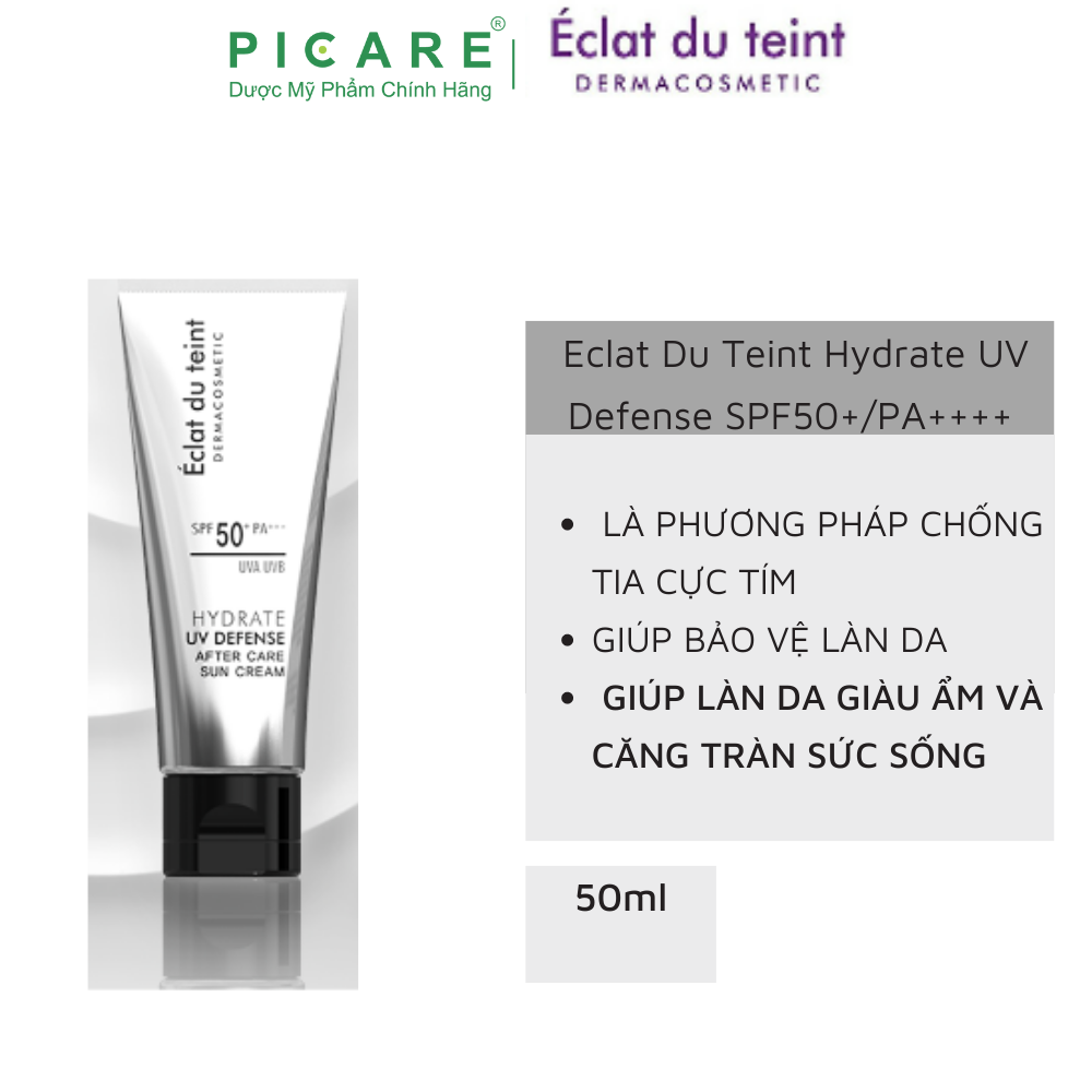 Kem chống nắng eclat du teint giữ ẩm phục hồi sau lazer hydrate uv defense spf50+/pa++++ after care sun cream50ml