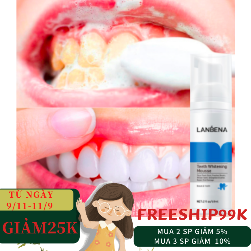 Kem đánh răng làm trắng răng loại bỏ cao răng hôi miệng tẩy ố vàng   làm trắng làm sạch răng làm mới hơi thở khử mùi chống sâu răng ức chế vi khuẩn phục hồi nướu hư tổn