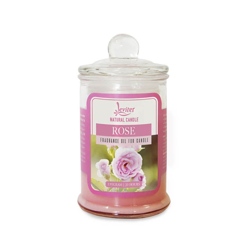 Nến Thơm Ly Thủy Tinh Cao Cấp Leviter Tinh Dầu Hoa Hồng 95g nồng nàn, quyến rũ