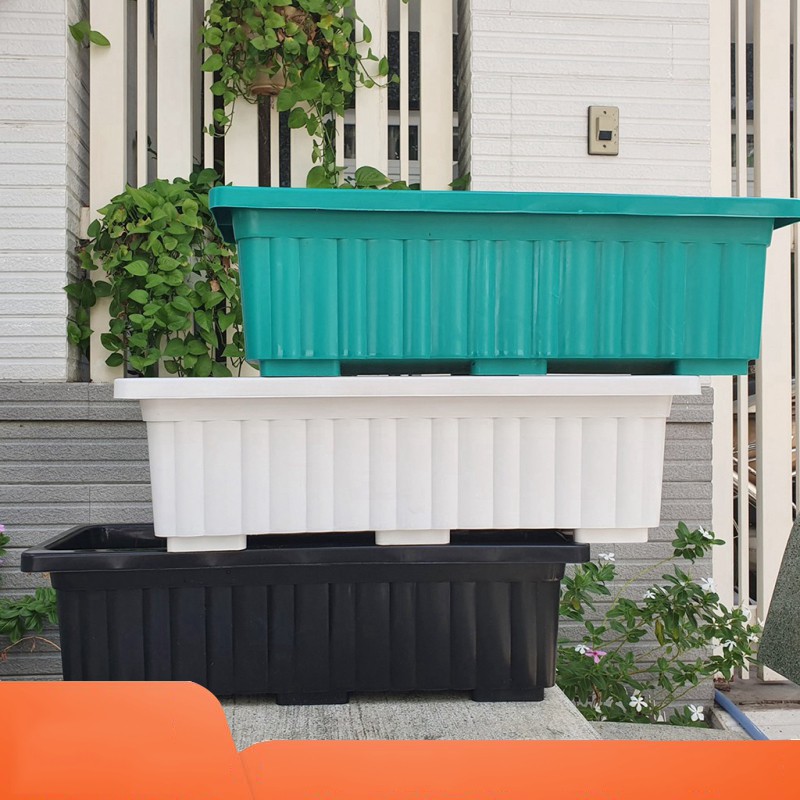 Chậu dài sọc nhựa dày trồng rau hoa size 64cm x 22cm x 19cm
