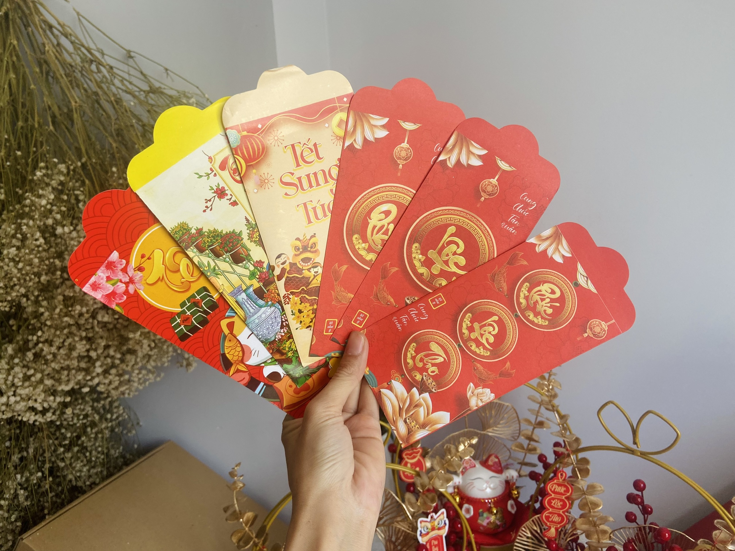 Combo bao lì xì tết 2024 đẹp, bao lì xì truyền thống, mẫu mã đa dạng, chất liệu giấy in xịn, bao lì xì tết tài lộc- Lavan Home