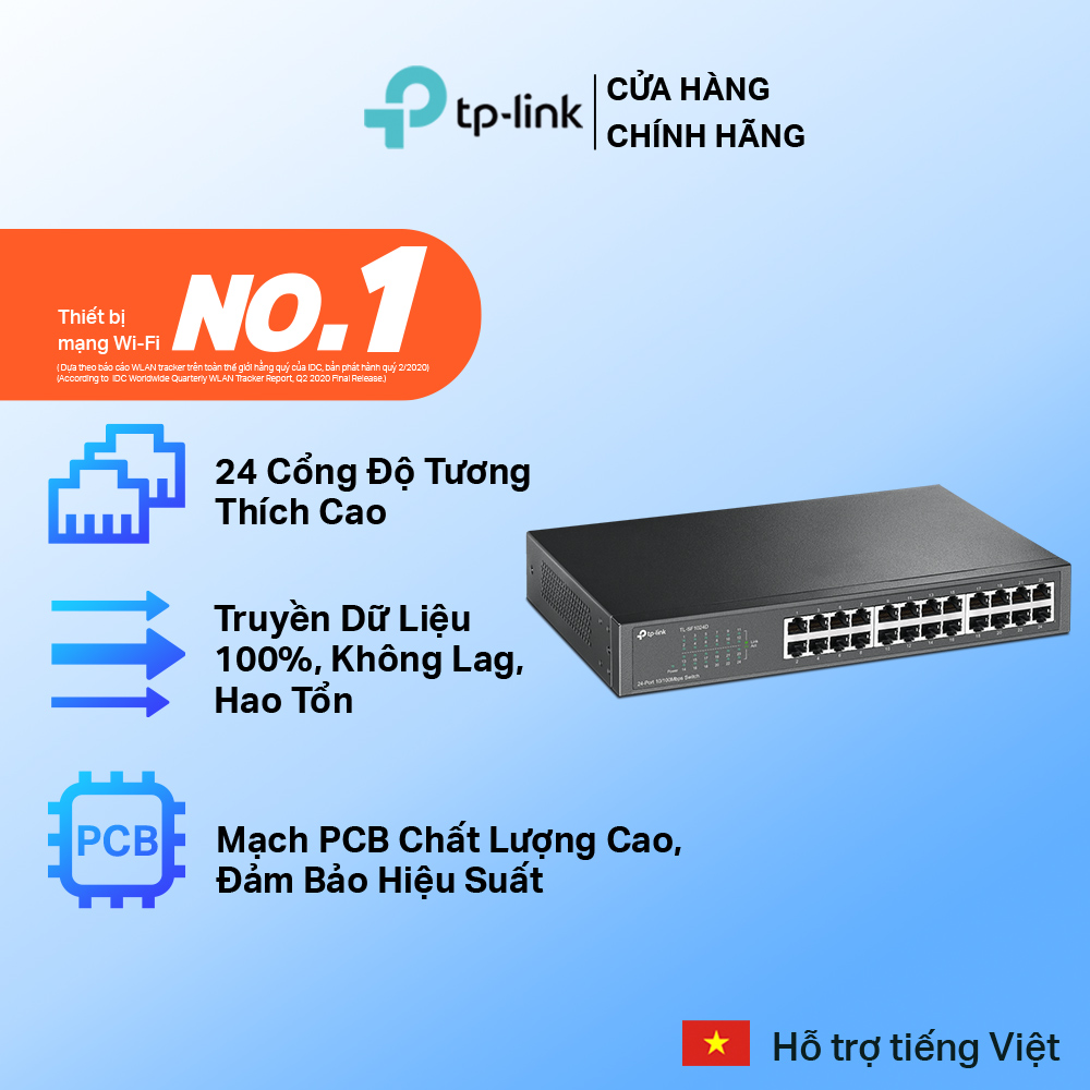 Bộ Chia Tín Hiệu TP-Link TL-SF1024D 24 cổng RJ45 10/100 Mbps - Hãng phân phối chính thức
