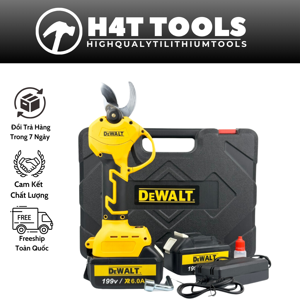 Máy cắt tỉa cành dùng pin Dewalt New, kéo cắt cây động cơ không chổi than siêu khỏe cho nghề làm vườn cây cảnh