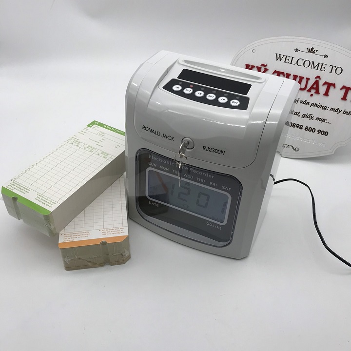 Máy chấm công thẻ giấy ronald jack rj-2300n - tặng 200 thẻ giấy