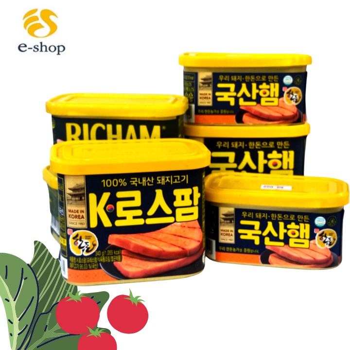 Thịt hộp spam, thịt hộp hàn quốc, Thịt heo đóng hộp chế biến sẵn 95% thịt heo