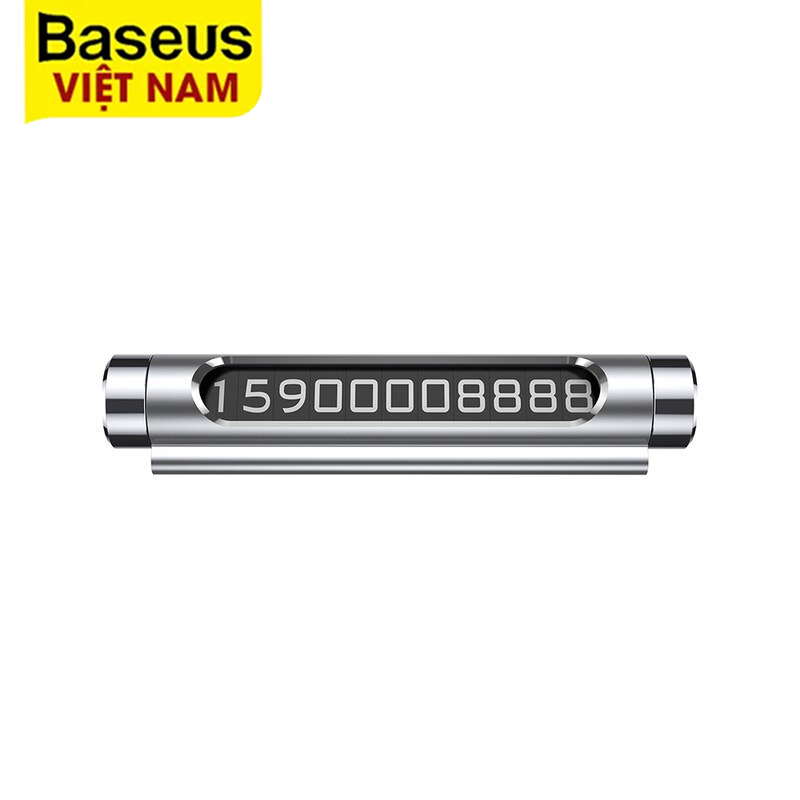 BASEUS Thiết kế số kép Kim loại Thẻ đỗ xe tạm thời Thẻ điện thoại có thể xoay sáng Tấm dán tự động từ tính - Phân phối bởi Baseus Vietnam