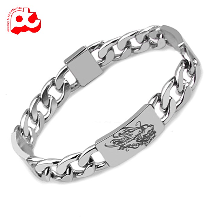 [Hoàn tiền 6%]Lắc tay inox nam cá tính tại HCM cao cấp bảo hành không đen trangsucpt màu trắng thép không gỉ PTLTNA106