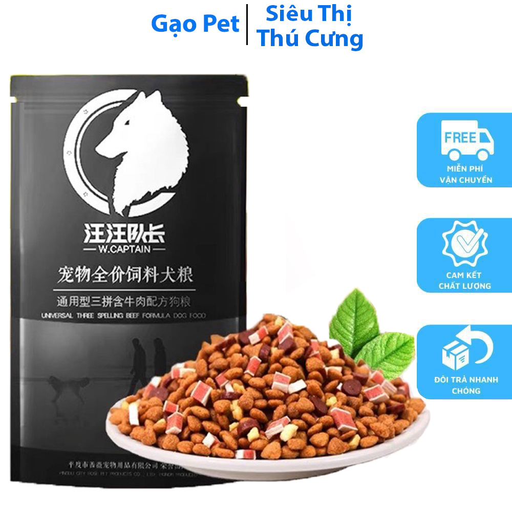 [Hoàn Tiền 10%] Thức ăn cho chó Hạt Captain trộn lẫn thịt bò, phô mai, cá hồi, rau củ nhiều dinh dưỡng