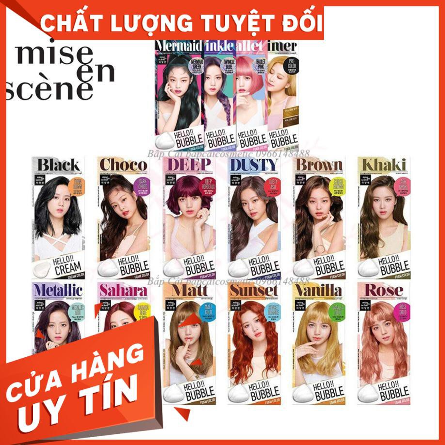 Nhuộm bọt Mise En Scene hello bubble foam, sản phẩm tốt, chất lượng cao, cam kết như hình, đảm bảo chính hãng, an toàn cho người sử dụng