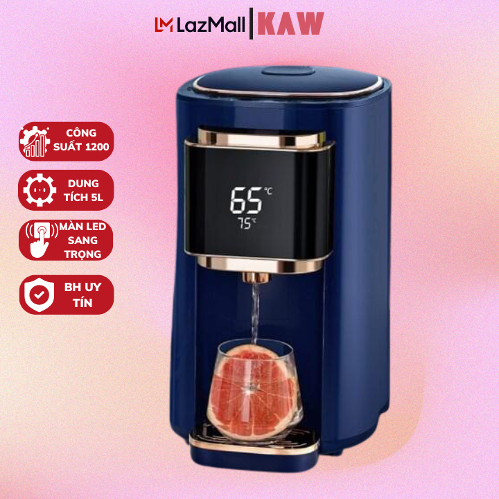 Bình thủy điện đun nước nóng thông minh KAW 5L, Công suất 1200W, Giữ ấm liên tục, Bảo hành 12 Tháng