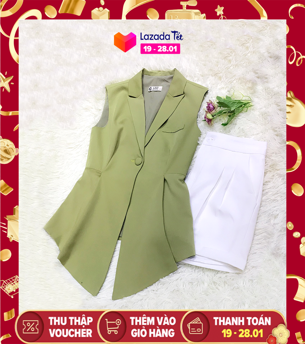 Áo vest mix quần short nữ - hàng thiết kế