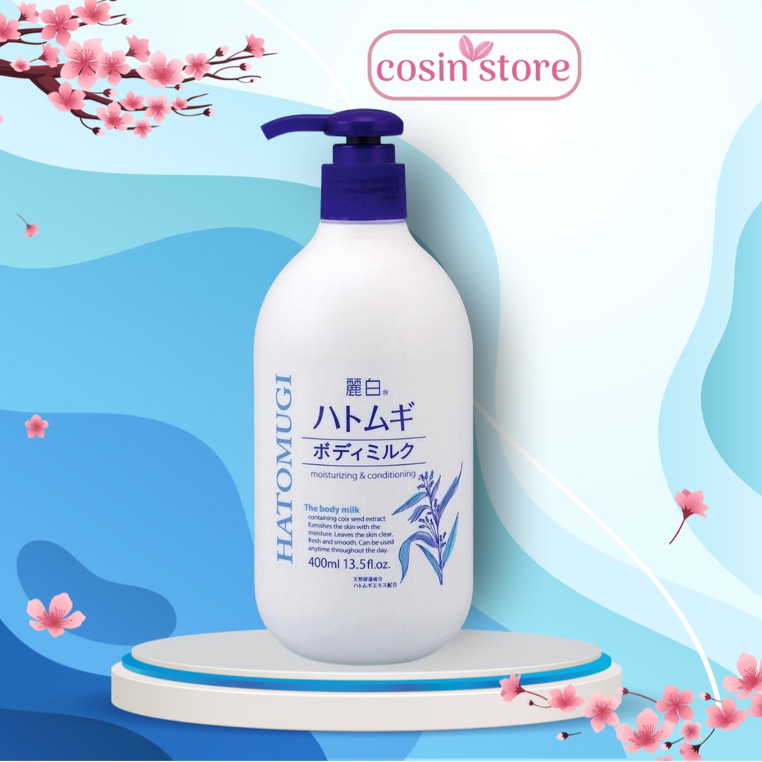 Sữa Dưỡng Thể Trắng Da Ý Dĩ Body Naturie Hatomugi The Body Milk 400ml  Moisturizing & Conditioning shop Cosin Store