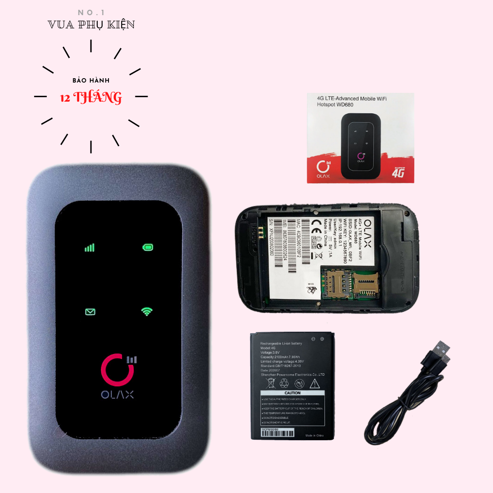 Bộ Phát Wifi Từ Sim 4g LTE OLAX WD680 Tốc Độ Cao