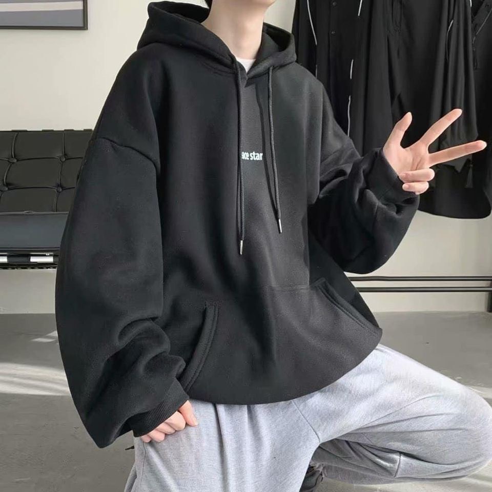 Áo Hoodie , Áo Khoác Nỉ Unisex Nón Rộng Vải Dầy Dặn in Logo Peace Star Kiểu Trơn Hot Teen .AT