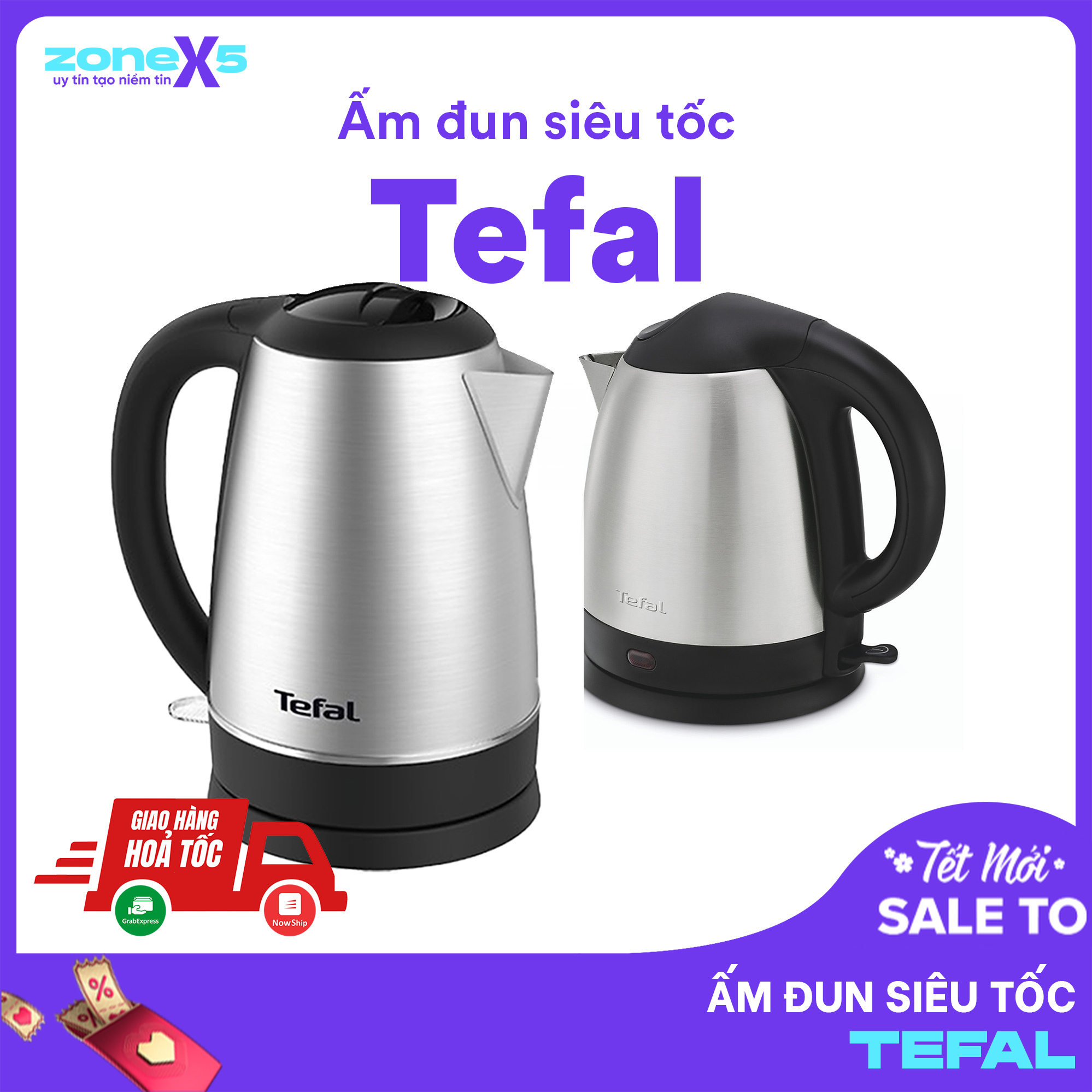 Bình đun siêu tốc Tefal KI800D68 / KI431D10- 1.7L - Inox - Hàng chính hãng