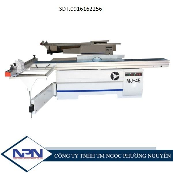 Máy cưa bàn trượt  2 lưỡi , cắt nghiêng 45 độ , điều chỉnh cơ ,hiển thị cơ giá rẻ MJ45