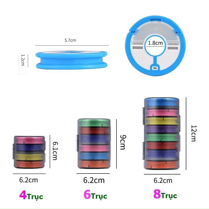 Hộp đựng trục câu đài - Hộp 8 trục - Hộp 6 trục - hộp 4 trục-cuộn trục câu đài