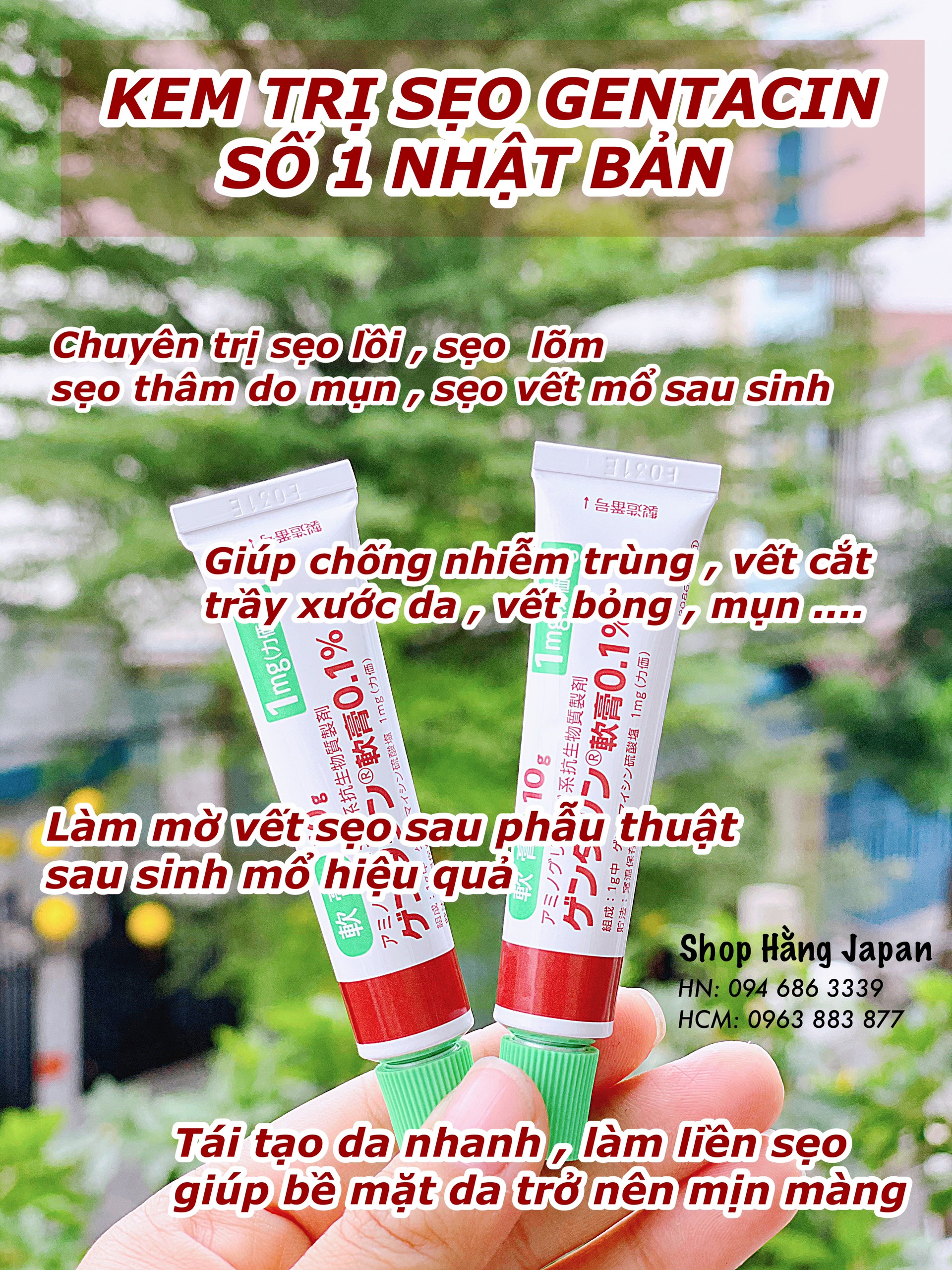 Kem làm mờ sẹo Gentacin - Nhật Bản