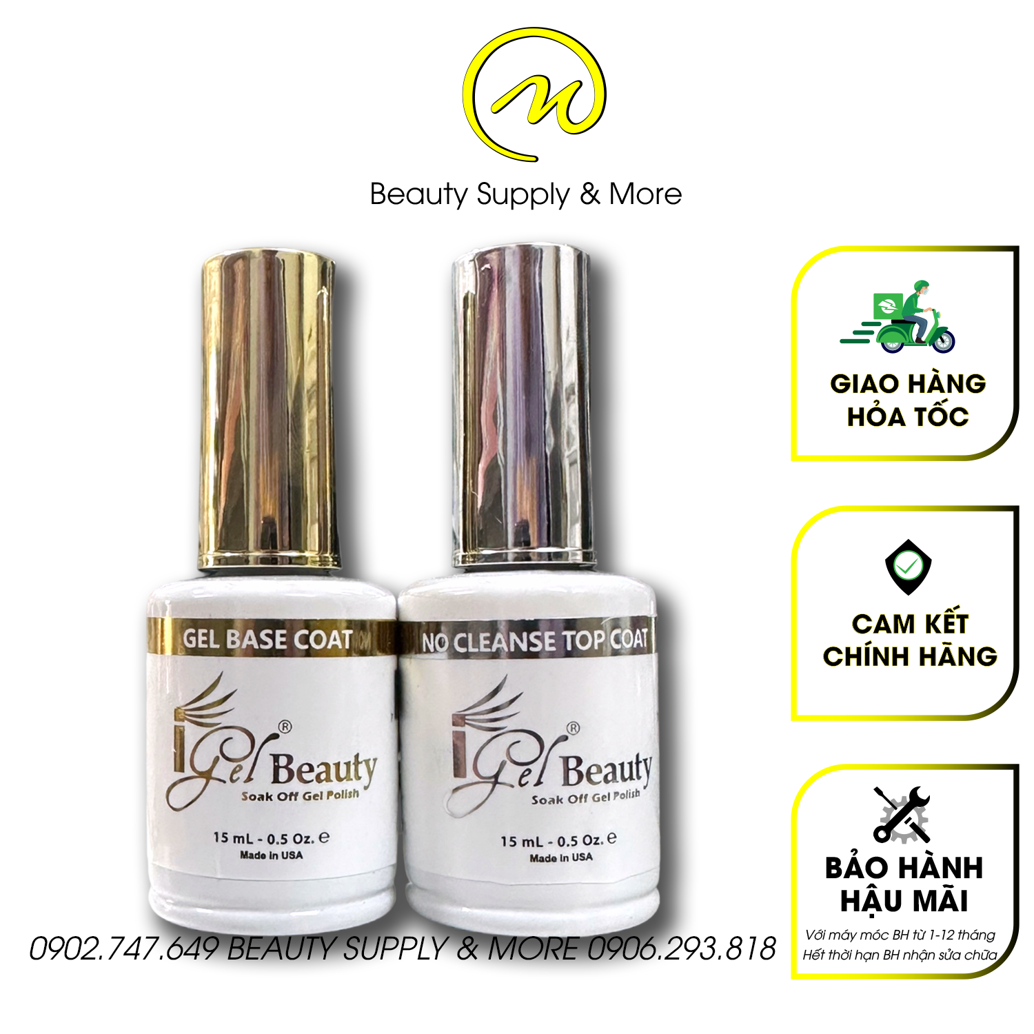 Sơn gel base/top igel 15ml - usa - cam kết chính hãng