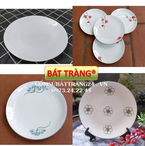 ĐĨA SỨ TRẮNG TRÒN ĐẸP DĨA SỨ HÌNH TRÒN BÁT TRÀNG ĐĨA ĂN TRẮNG CAO CẤP CỠ NHỎ VỪA TO GIÁ RẺ