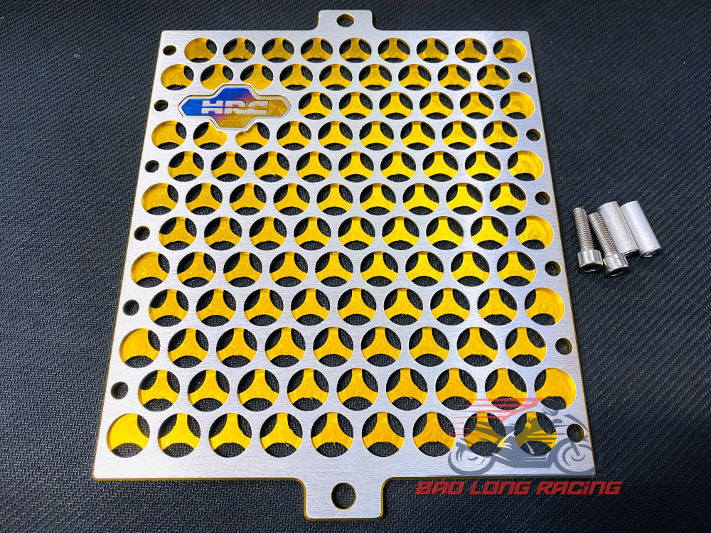 Che két nước 3D CNC gắn Satria,Raider tem titan HRC Bạc Vàng