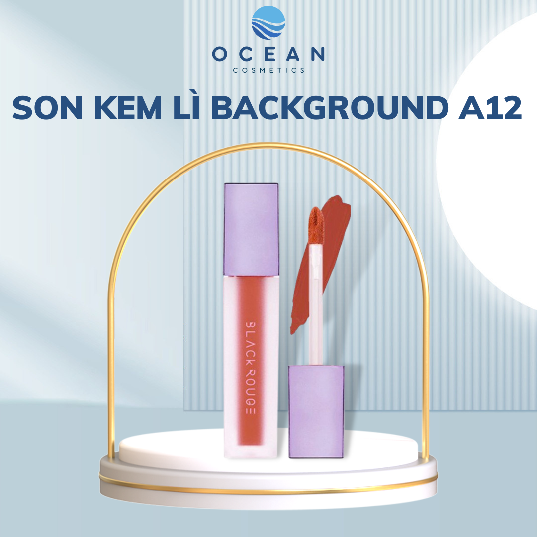 Son kem lì background a12, chất son mướt mịn không khô môi, son background đỏ nâu gạch lâu trôi
