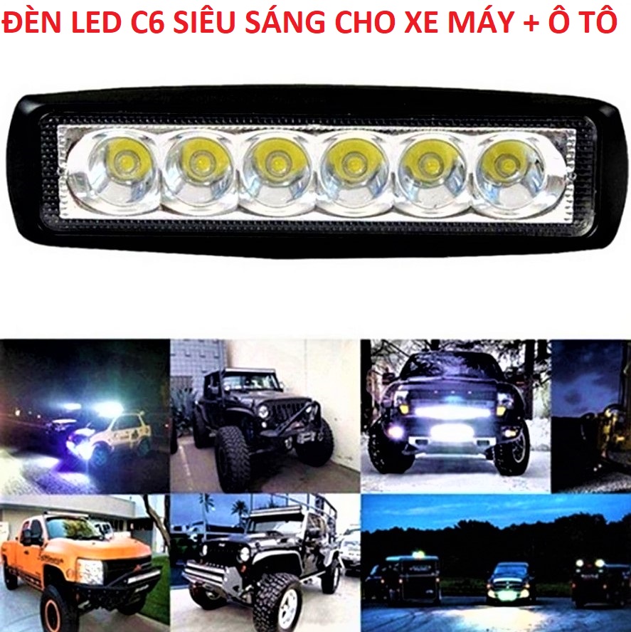 ĐÈN TRỢ SÁNG LED DÀI C6 CHO Ô TÔ XE MÁY , ĐÈN TRỢ SÁNG XE MÁY, ĐÈN LED XE MÁY SIÊU SÁNG LOẠI TỐT , ĐỒ CHƠI TRANG TRÍ XE MÁY
