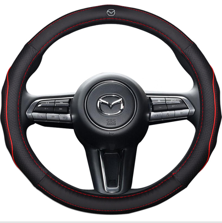 Bọc Vô Lăng Logo Xe Mazda Cao Cấp - Màu Đen Chỉ Xanh  Bọc da vô lăng xe oto bảo vệ vô lăng chống trơn trượt bạc màu