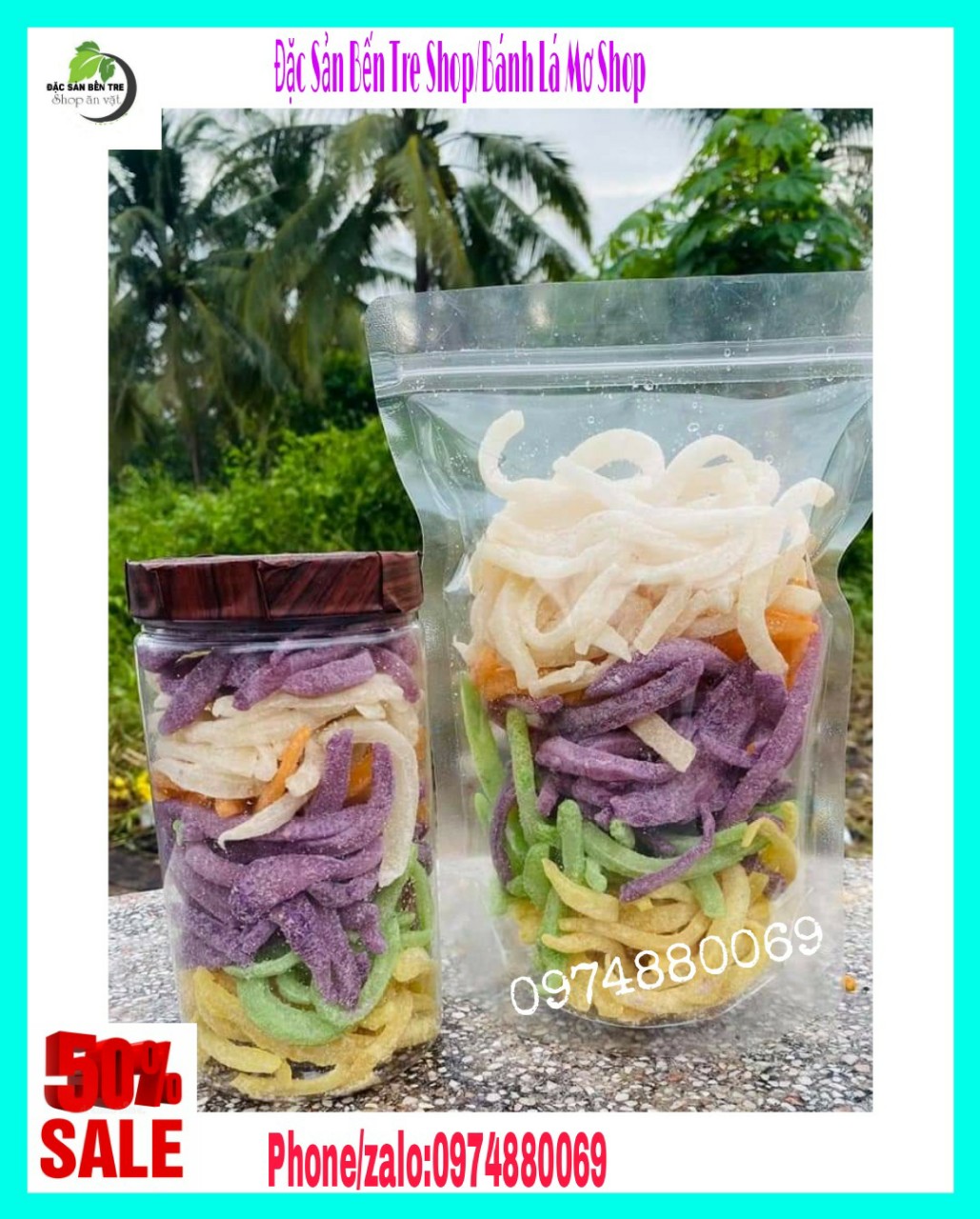 1kg mứt dừa non sợi mix vị Bến Tre
