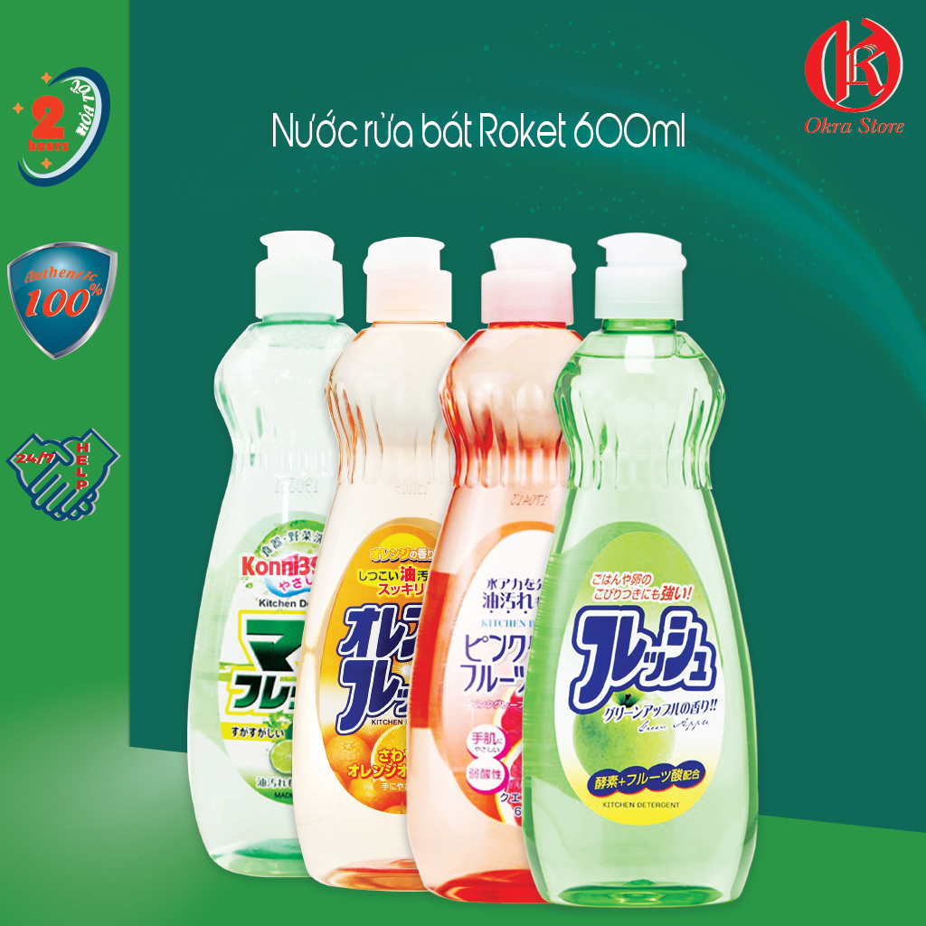 Nước rửa chén rocket 600ml hàng nội địa nhật_nước rửa bát rocket nhật