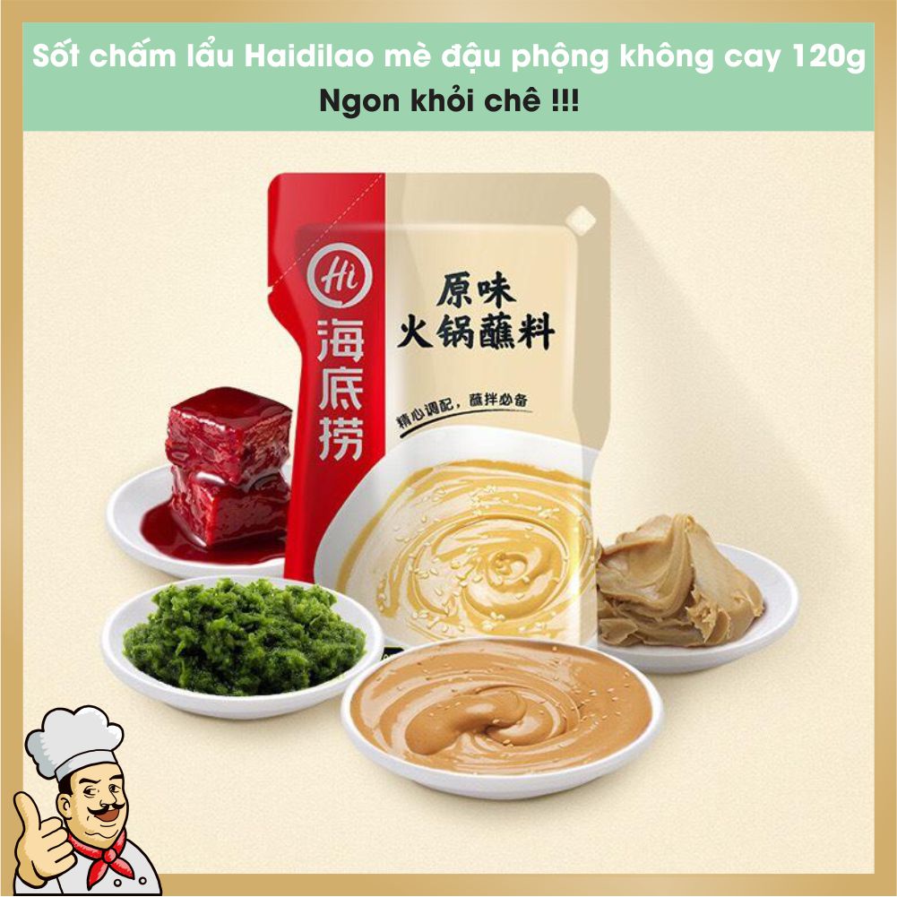 Sốt chấm lẩu Haidilao mè đậu phộng không cay gói 120g