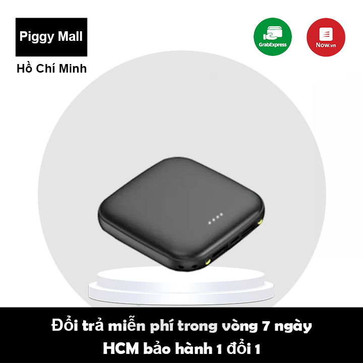 Sạc Dự Phòng chất lượng cao, Sạc dự phòng 20000mAh mini cầm tay cao cấp tích hợp 4 đầu sạc kiêm đèn pin chiếu sáng, Sạc dự phòng mini công suất lớn với đèn LED, pin sạc dự phòng di động